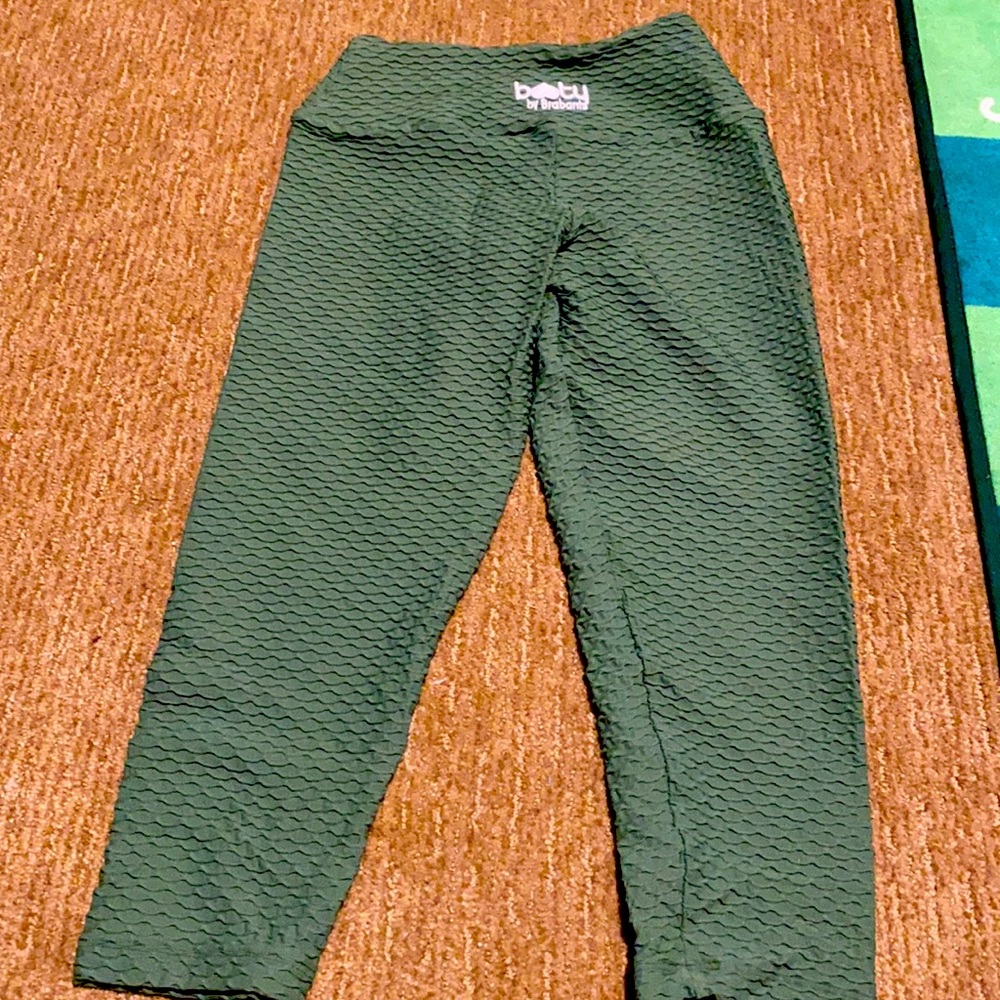 Sage green Booty By Brabants Croco CROPPED style leggings